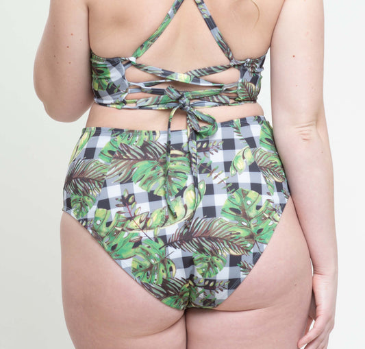 Suzette Cheeky High Waisted Bottom Tropical Gingham