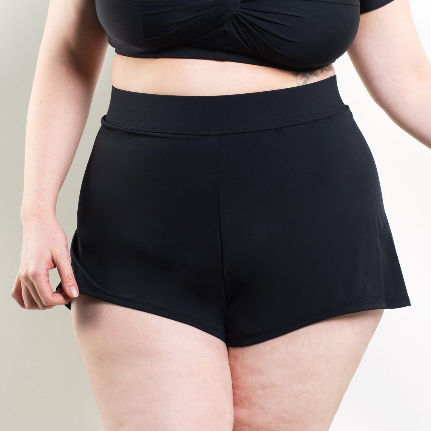 Baxter High Waisted Flare Shorts Black