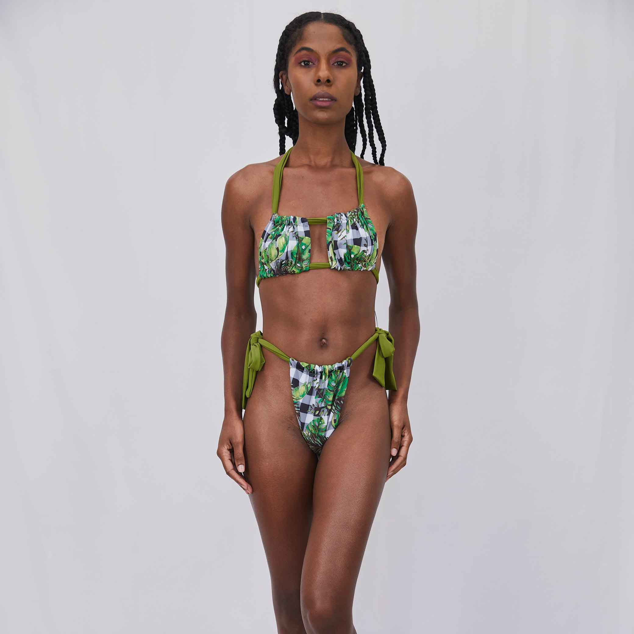 Green best sale gingham swimsuit