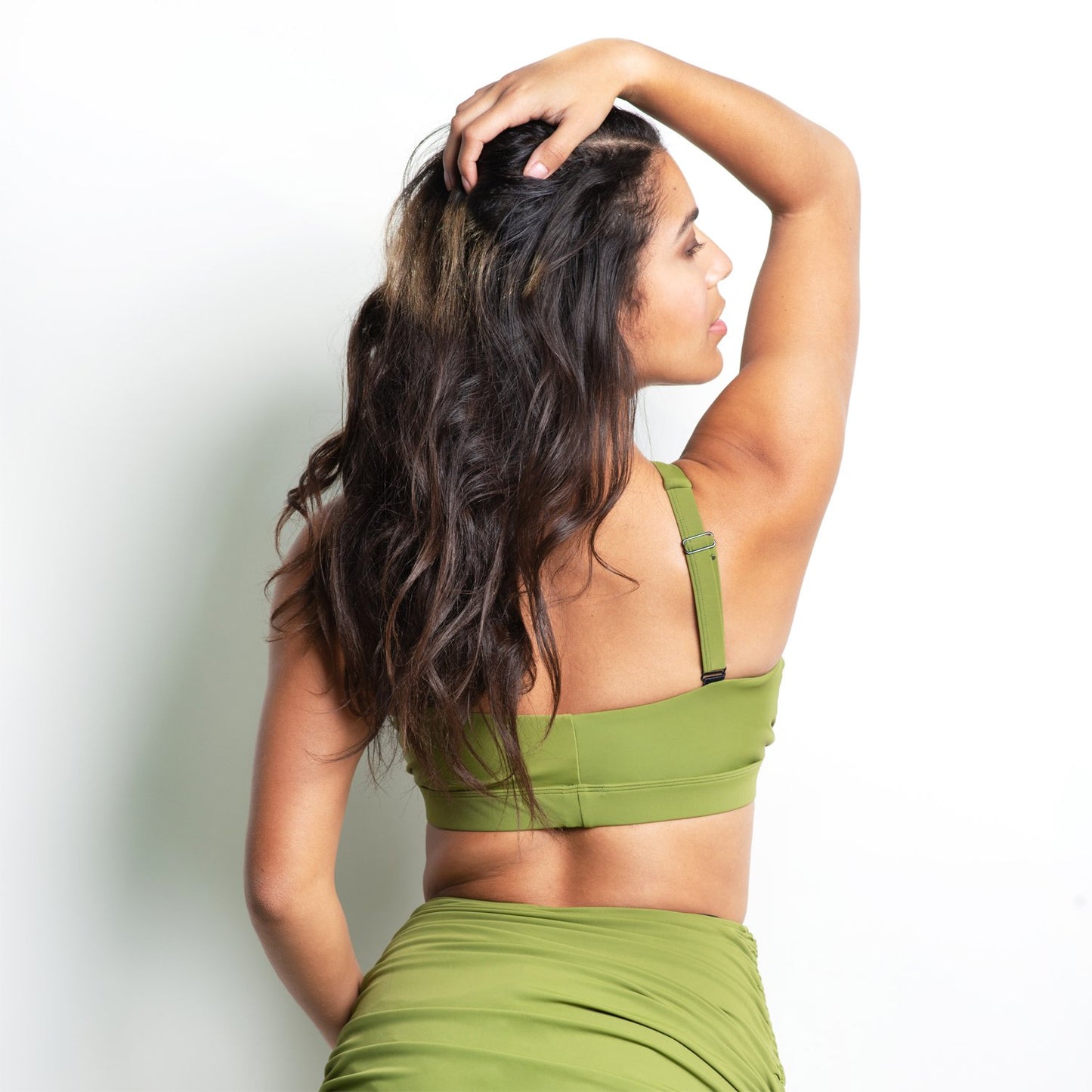 Ellanora Cross Front Halter Top Green